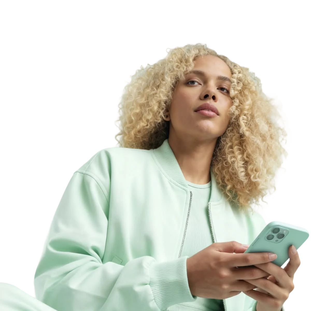 Customer using quicksrv on a mobile phone